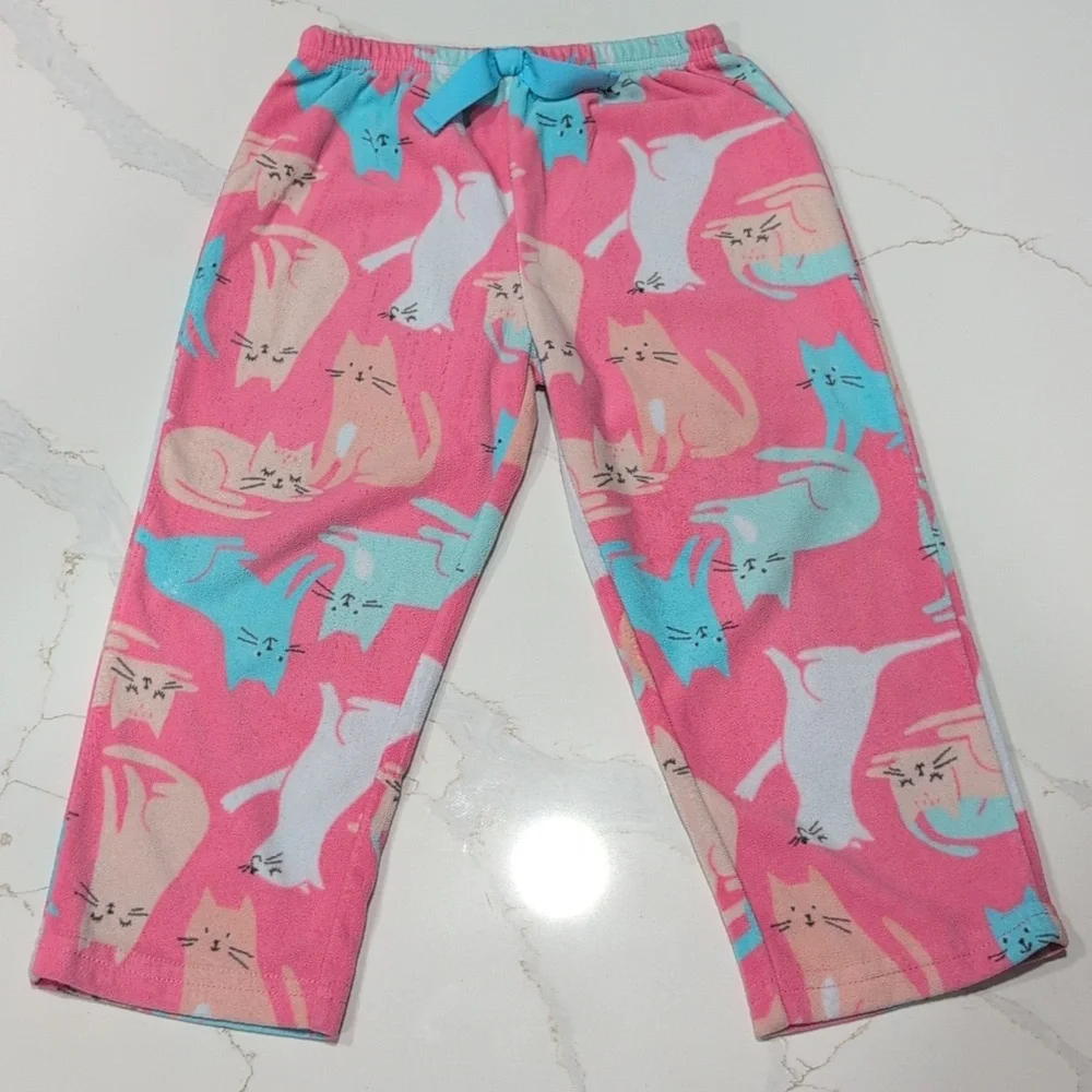 Kids Cat Pajamas Set - Blue and Pink 3T